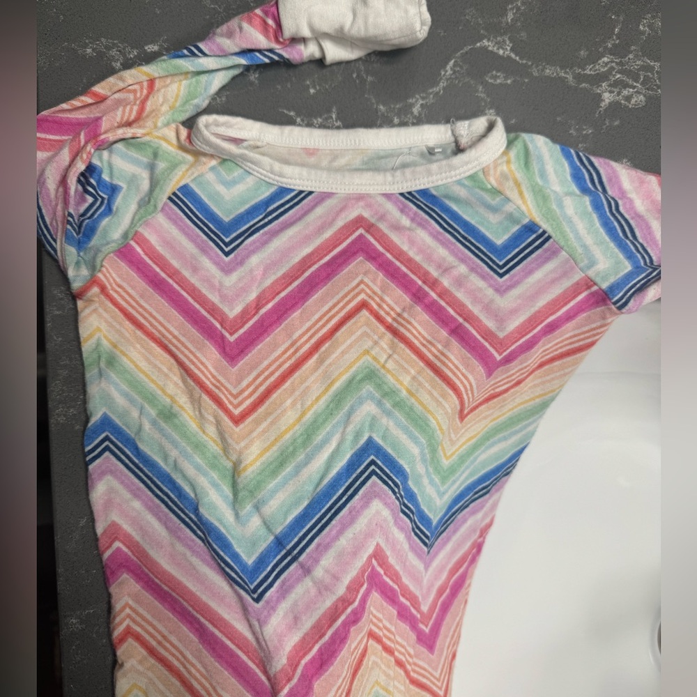 little sleepies rainbow chevron crescent zippy